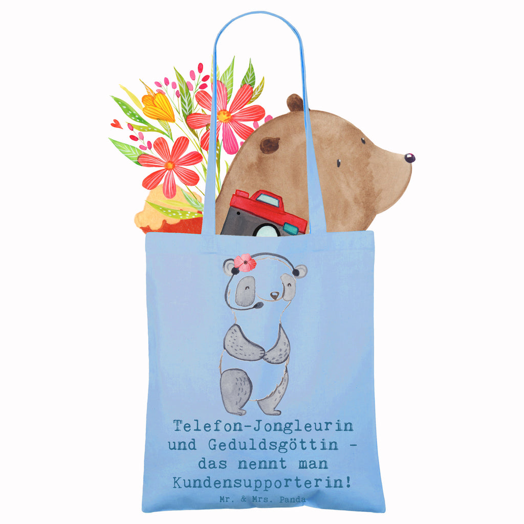Tote bag Telefon-Jongleurin und Geduldsgöttin - das nennt man Kundensupporterin! Umhängetasche, Shopper, Tasche, Strandtasche, Stofftasche, Tragetasche, Beutel, Beuteltasche, Jutebeutel, Jutetasche, Einkaufstüte, Einkaufstasche, Badetasche, Laptoptasche, Stoffbeutel, Schultertasche, Beruf, Ausbildung, Jubiläum, Abschied, Rente, Kollege, Kollegin, Geschenk, Schenken, Arbeitskollege, Mitarbeiter, Firma, Danke, Dankeschön