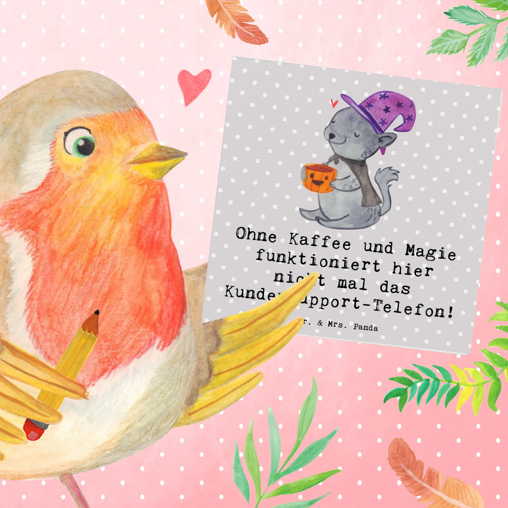 Deluxe Card Ohne Kaffee und Magie funktioniert hier nicht mal das Kundensupport-Telefon! Klappkarte, Glückwunschkarte, Einladungskarte, Karte, Grußkarte, Hochzeitskarte, Hochwertige Klappkarte, Hochwertige Grußkarte, Geburtstagskarte, Beruf, Ausbildung, Jubiläum, Abschied, Rente, Kollege, Kollegin, Geschenk, Schenken, Arbeitskollege, Mitarbeiter, Firma, Danke, Dankeschön