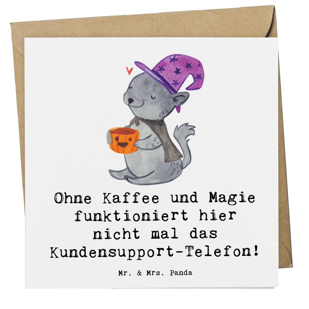 Deluxe Card Ohne Kaffee und Magie funktioniert hier nicht mal das Kundensupport-Telefon! Klappkarte, Glückwunschkarte, Einladungskarte, Karte, Grußkarte, Hochzeitskarte, Hochwertige Klappkarte, Hochwertige Grußkarte, Geburtstagskarte, Beruf, Ausbildung, Jubiläum, Abschied, Rente, Kollege, Kollegin, Geschenk, Schenken, Arbeitskollege, Mitarbeiter, Firma, Danke, Dankeschön