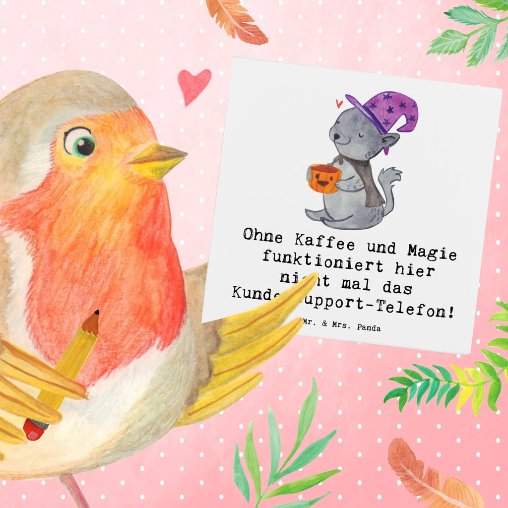 Deluxe Card Ohne Kaffee und Magie funktioniert hier nicht mal das Kundensupport-Telefon! Klappkarte, Glückwunschkarte, Einladungskarte, Karte, Grußkarte, Hochzeitskarte, Hochwertige Klappkarte, Hochwertige Grußkarte, Geburtstagskarte, Beruf, Ausbildung, Jubiläum, Abschied, Rente, Kollege, Kollegin, Geschenk, Schenken, Arbeitskollege, Mitarbeiter, Firma, Danke, Dankeschön