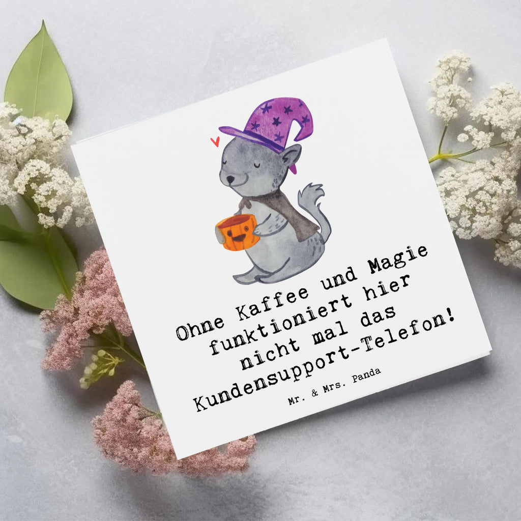 Deluxe Card Ohne Kaffee und Magie funktioniert hier nicht mal das Kundensupport-Telefon! Klappkarte, Glückwunschkarte, Einladungskarte, Karte, Grußkarte, Hochzeitskarte, Hochwertige Klappkarte, Hochwertige Grußkarte, Geburtstagskarte, Beruf, Ausbildung, Jubiläum, Abschied, Rente, Kollege, Kollegin, Geschenk, Schenken, Arbeitskollege, Mitarbeiter, Firma, Danke, Dankeschön