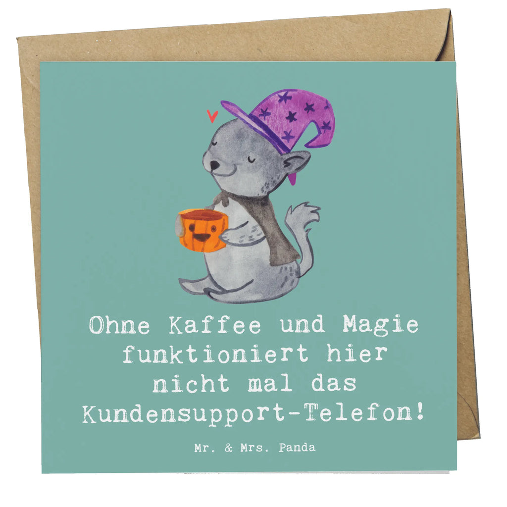 Deluxe Card Ohne Kaffee und Magie funktioniert hier nicht mal das Kundensupport-Telefon! Klappkarte, Glückwunschkarte, Einladungskarte, Karte, Grußkarte, Hochzeitskarte, Hochwertige Klappkarte, Hochwertige Grußkarte, Geburtstagskarte, Beruf, Ausbildung, Jubiläum, Abschied, Rente, Kollege, Kollegin, Geschenk, Schenken, Arbeitskollege, Mitarbeiter, Firma, Danke, Dankeschön