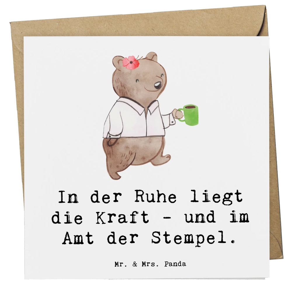 Deluxe Card In der Ruhe liegt die Kraft - und im Amt der Stempel. Glückwunschkarte, Geburtstagskarte, Grußkarte, Hochwertige Klappkarte, Karte, Hochzeitskarte, Hochwertige Grußkarte, Einladungskarte, Klappkarte, Beruf, Ausbildung, Jubiläum, Abschied, Rente, Kollege, Kollegin, Geschenk, Schenken, Arbeitskollege, Mitarbeiter, Firma, Danke, Dankeschön