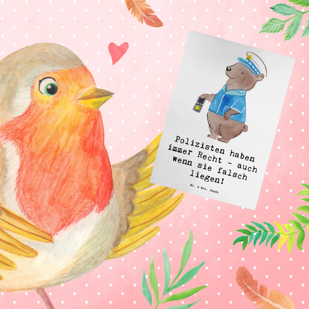 Greetings card Polizisten haben immer Recht - auch wenn sie falsch liegen! Ansichtskarten, Glückwunschkarte, Hochzeitskarte, Karte, Einladungskarte, Geburtstagskarte, Grußkarte, Klappkarte, Beruf, Ausbildung, Jubiläum, Abschied, Rente, Kollege, Kollegin, Geschenk, Schenken, Arbeitskollege, Mitarbeiter, Firma, Danke, Dankeschön