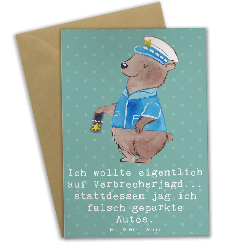 Greetings card Ich wollte eigentlich auf Verbrecherjagd... stattdessen jag ich falsch geparkte Autos. Hochzeitskarte, Glückwunschkarte, Klappkarte, Einladungskarte, Geburtstagskarte, Grußkarte, Ansichtskarten, Karte, Beruf, Ausbildung, Jubiläum, Abschied, Rente, Kollege, Kollegin, Geschenk, Schenken, Arbeitskollege, Mitarbeiter, Firma, Danke, Dankeschön