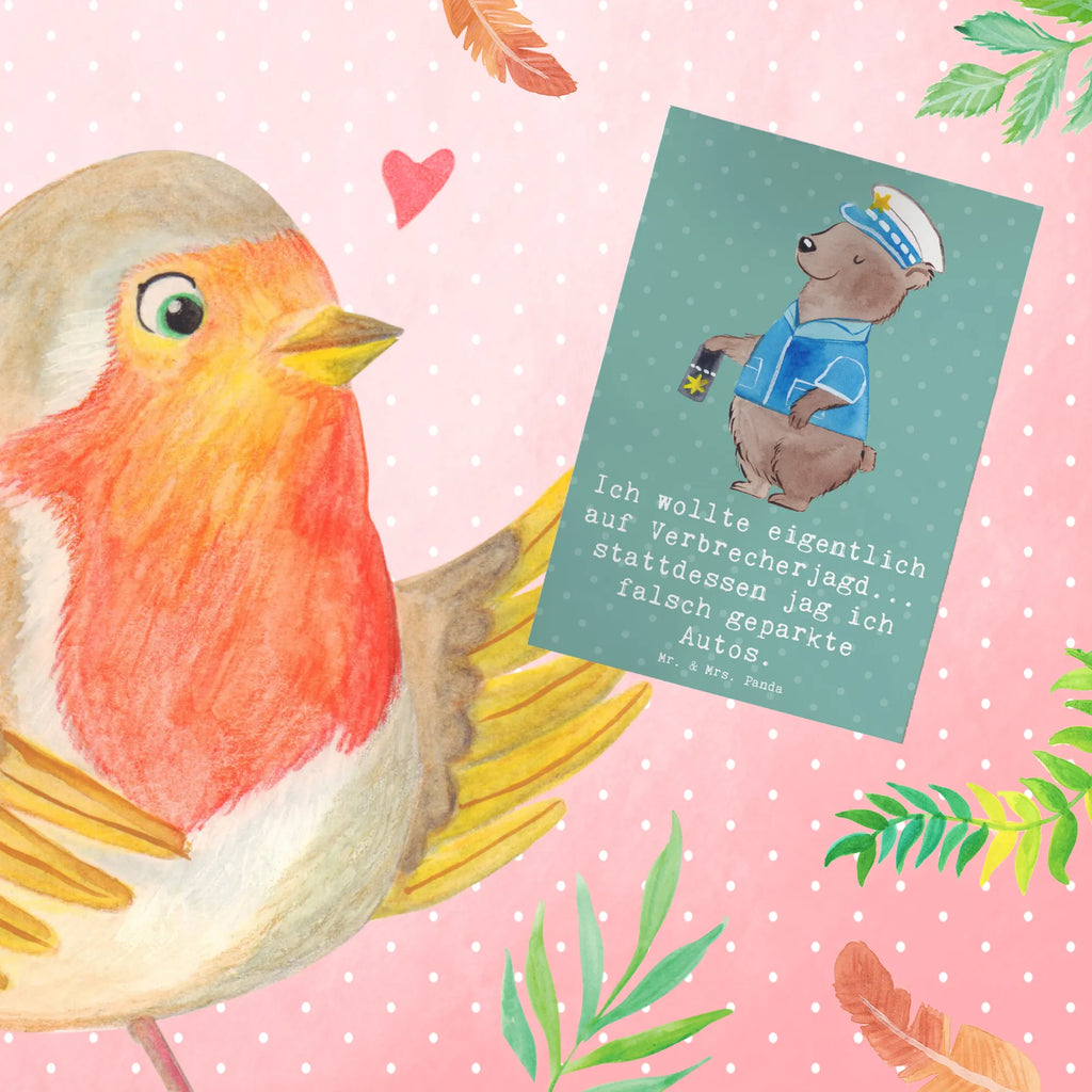 Greetings card Ich wollte eigentlich auf Verbrecherjagd... stattdessen jag ich falsch geparkte Autos. Hochzeitskarte, Glückwunschkarte, Klappkarte, Einladungskarte, Geburtstagskarte, Grußkarte, Ansichtskarten, Karte, Beruf, Ausbildung, Jubiläum, Abschied, Rente, Kollege, Kollegin, Geschenk, Schenken, Arbeitskollege, Mitarbeiter, Firma, Danke, Dankeschön