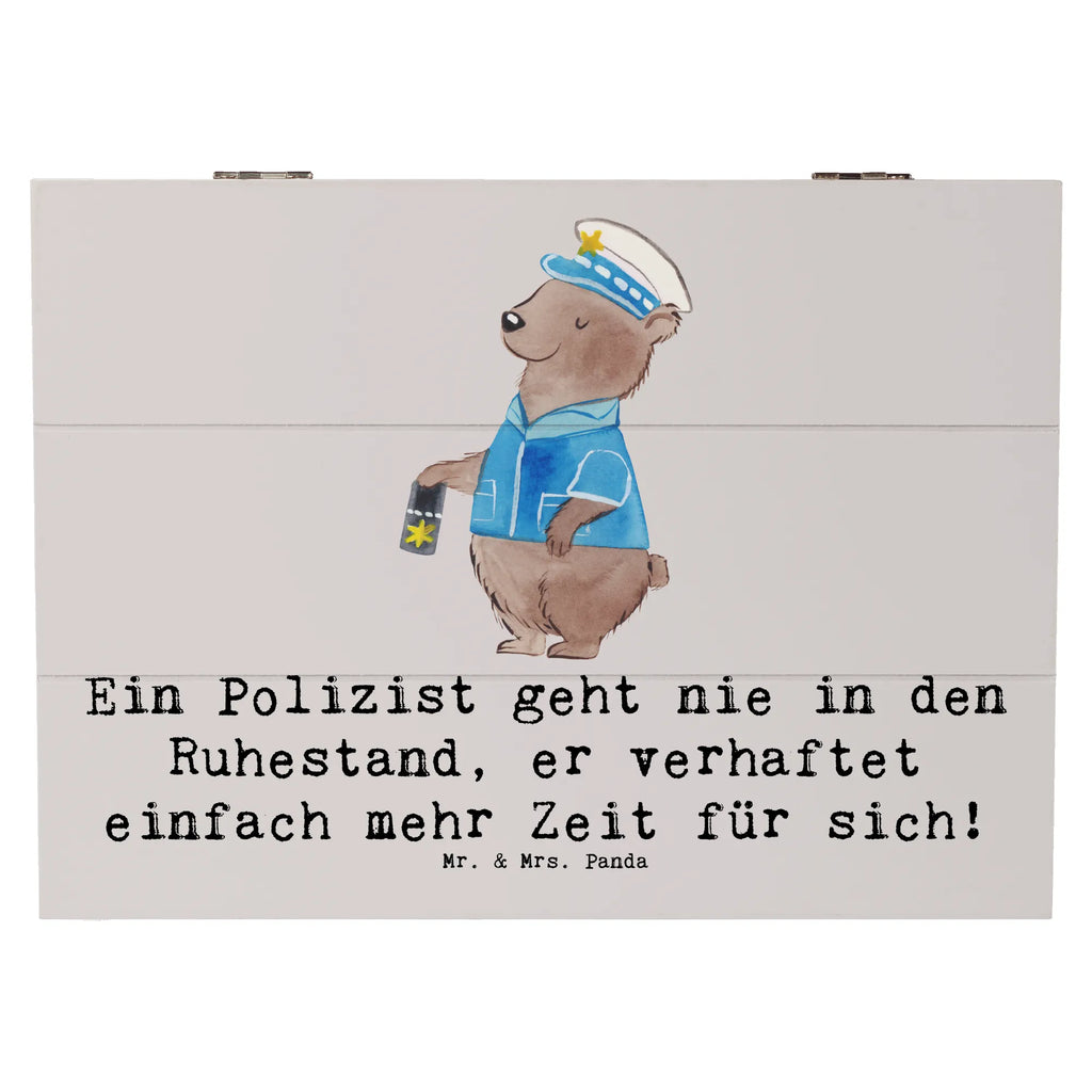 Wooden chest Ein Polizist geht nie in den Ruhestand, er verhaftet einfach mehr Zeit für sich! Kiste, Schatulle, Holzkiste, Geschenkdose, XXL, Aufbewahrungsbox, Truhe, Geschenkbox, Dekokiste, Schatzkiste, Erinnerungsbox, Erinnerungskiste, Beruf, Ausbildung, Jubiläum, Abschied, Rente, Kollege, Kollegin, Geschenk, Schenken, Arbeitskollege, Mitarbeiter, Firma, Danke, Dankeschön