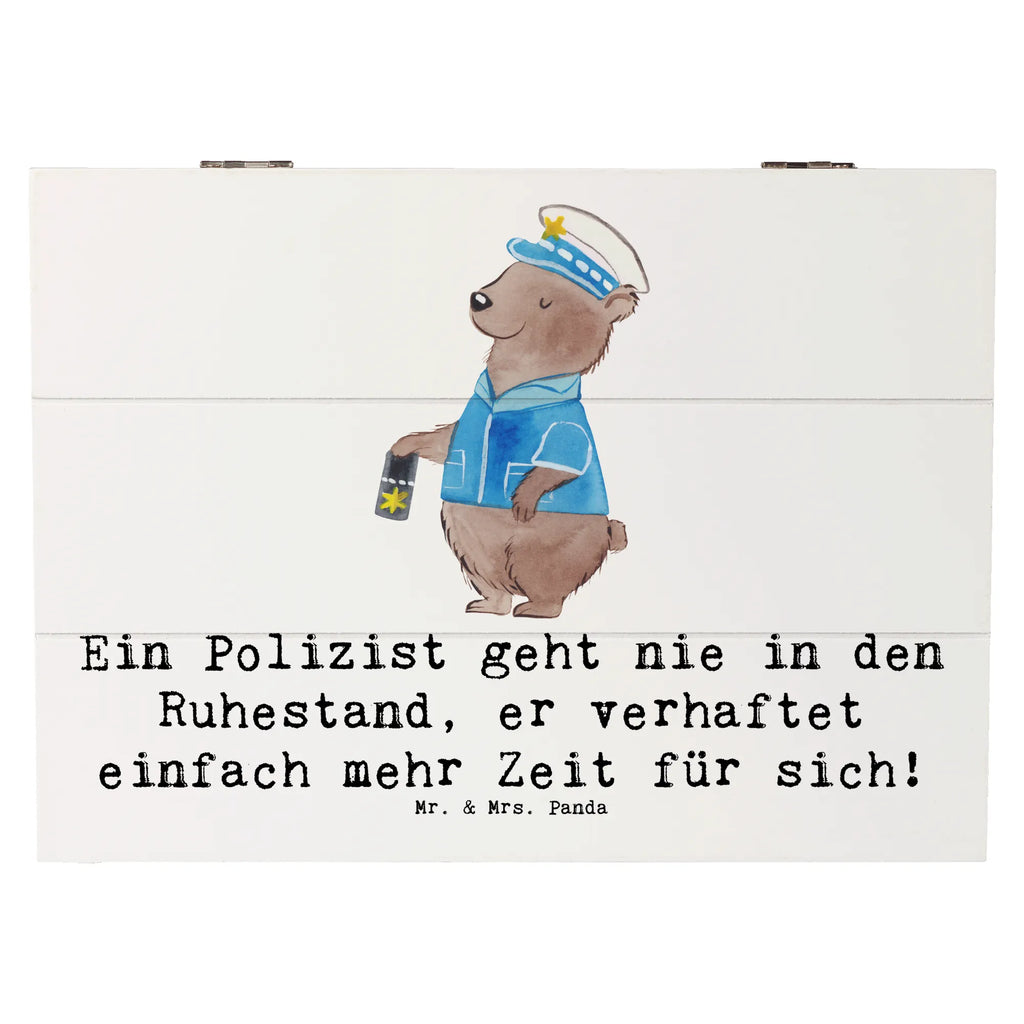 Wooden chest Ein Polizist geht nie in den Ruhestand, er verhaftet einfach mehr Zeit für sich! Kiste, Schatulle, Holzkiste, Geschenkdose, XXL, Aufbewahrungsbox, Truhe, Geschenkbox, Dekokiste, Schatzkiste, Erinnerungsbox, Erinnerungskiste, Beruf, Ausbildung, Jubiläum, Abschied, Rente, Kollege, Kollegin, Geschenk, Schenken, Arbeitskollege, Mitarbeiter, Firma, Danke, Dankeschön