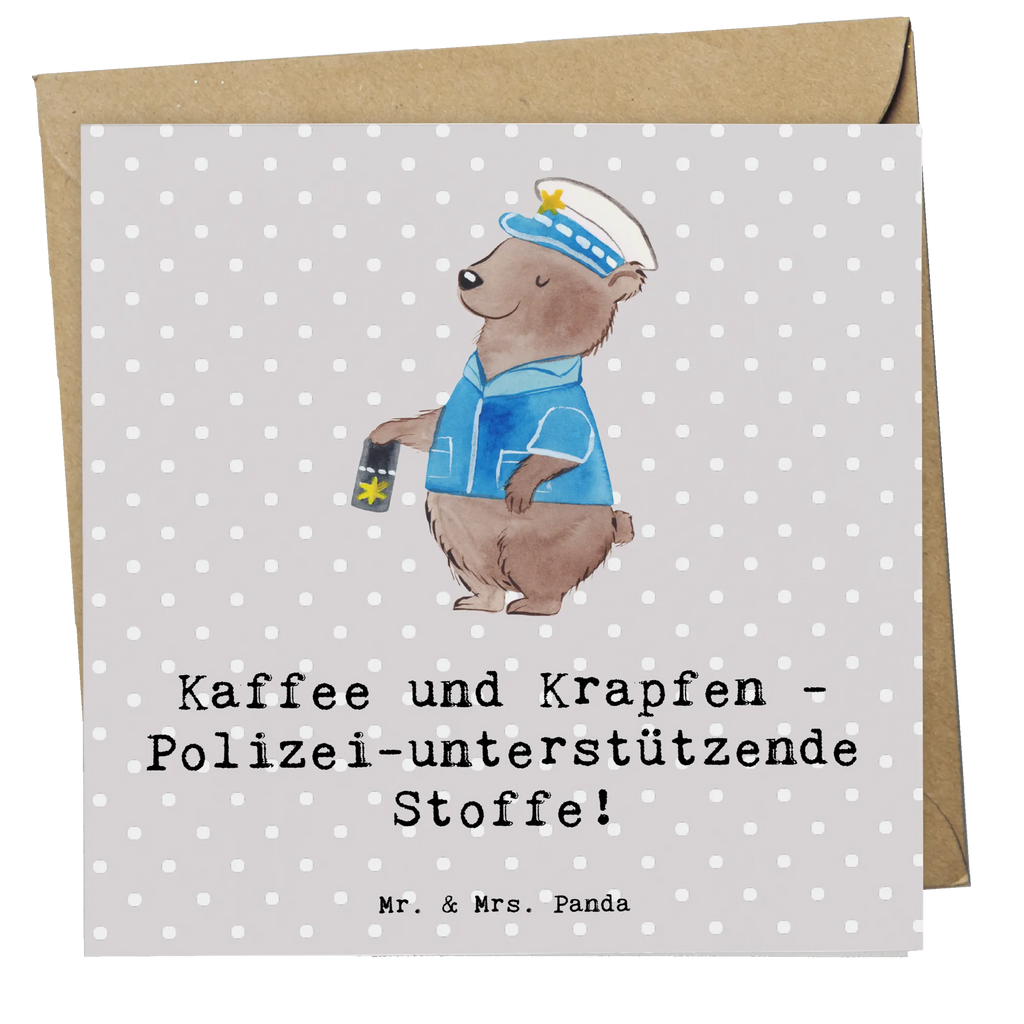 Deluxe Card Kaffee und Krapfen - Polizei-unterstützende Stoffe! Hochzeitskarte, Klappkarte, Geburtstagskarte, Hochwertige Klappkarte, Einladungskarte, Hochwertige Grußkarte, Grußkarte, Glückwunschkarte, Karte, Beruf, Ausbildung, Jubiläum, Abschied, Rente, Kollege, Kollegin, Geschenk, Schenken, Arbeitskollege, Mitarbeiter, Firma, Danke, Dankeschön