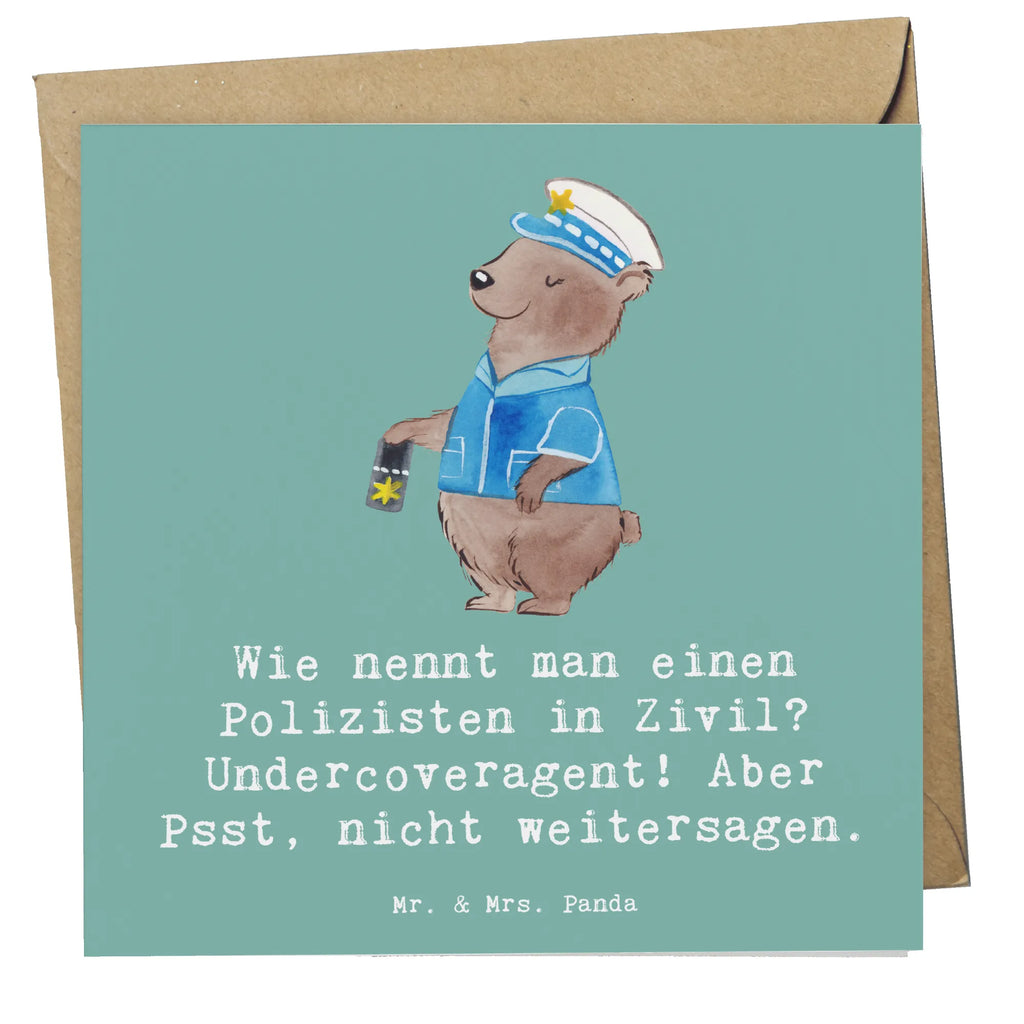 Deluxe Card Wie nennt man einen Polizisten in Zivil? Undercoveragent! Aber Psst, nicht weitersagen. Grußkarte, Hochzeitskarte, Hochwertige Klappkarte, Geburtstagskarte, Karte, Klappkarte, Einladungskarte, Hochwertige Grußkarte, Glückwunschkarte, Beruf, Ausbildung, Jubiläum, Abschied, Rente, Kollege, Kollegin, Geschenk, Schenken, Arbeitskollege, Mitarbeiter, Firma, Danke, Dankeschön