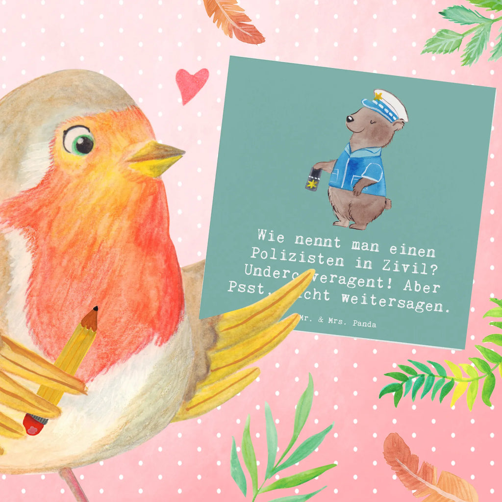 Deluxe Card Wie nennt man einen Polizisten in Zivil? Undercoveragent! Aber Psst, nicht weitersagen. Grußkarte, Hochzeitskarte, Hochwertige Klappkarte, Geburtstagskarte, Karte, Klappkarte, Einladungskarte, Hochwertige Grußkarte, Glückwunschkarte, Beruf, Ausbildung, Jubiläum, Abschied, Rente, Kollege, Kollegin, Geschenk, Schenken, Arbeitskollege, Mitarbeiter, Firma, Danke, Dankeschön
