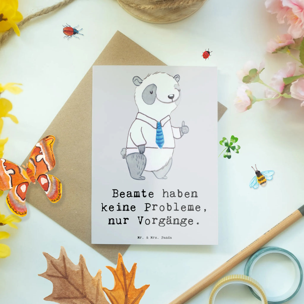 Greetings card Beamte haben keine Probleme, nur Vorgänge. Einladungskarte, Ansichtskarten, Karte, Klappkarte, Glückwunschkarte, Grußkarte, Geburtstagskarte, Hochzeitskarte, Beruf, Ausbildung, Jubiläum, Abschied, Rente, Kollege, Kollegin, Geschenk, Schenken, Arbeitskollege, Mitarbeiter, Firma, Danke, Dankeschön