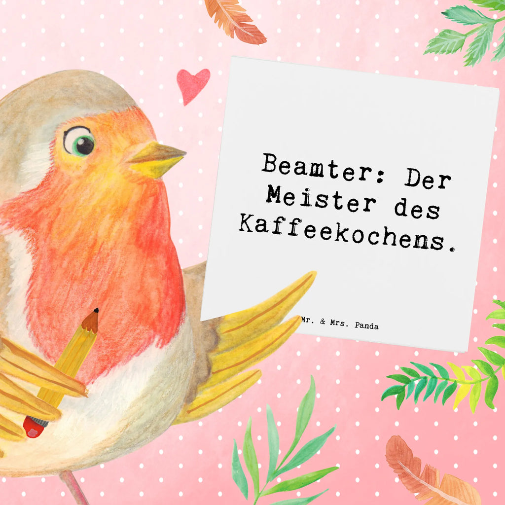 Deluxe Card Saying Beamter: Der Meister des Kaffeekochens. Glückwunschkarte, Hochwertige Klappkarte, Hochwertige Grußkarte, Einladungskarte, Geburtstagskarte, Grußkarte, Karte, Klappkarte, Hochzeitskarte, Beruf, Ausbildung, Jubiläum, Abschied, Rente, Kollege, Kollegin, Geschenk, Schenken, Arbeitskollege, Mitarbeiter, Firma, Danke, Dankeschön