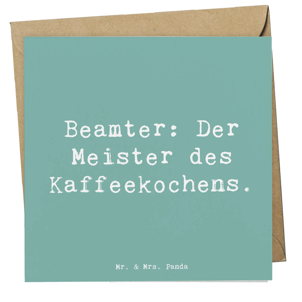 Deluxe Card Saying Beamter: Der Meister des Kaffeekochens. Glückwunschkarte, Hochwertige Klappkarte, Hochwertige Grußkarte, Einladungskarte, Geburtstagskarte, Grußkarte, Karte, Klappkarte, Hochzeitskarte, Beruf, Ausbildung, Jubiläum, Abschied, Rente, Kollege, Kollegin, Geschenk, Schenken, Arbeitskollege, Mitarbeiter, Firma, Danke, Dankeschön
