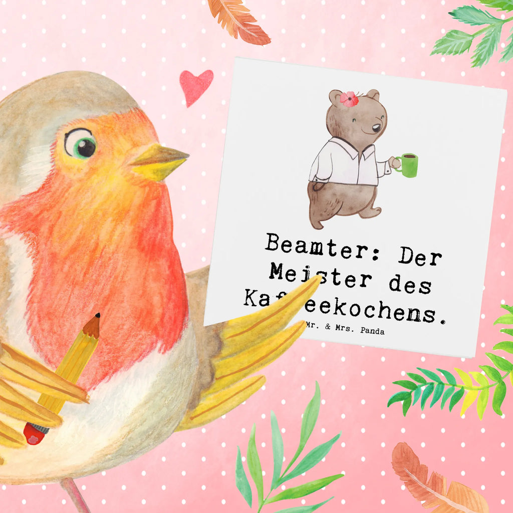 Deluxe Card Beamter: Der Meister des Kaffeekochens. Karte, Hochzeitskarte, Hochwertige Grußkarte, Einladungskarte, Grußkarte, Geburtstagskarte, Hochwertige Klappkarte, Klappkarte, Glückwunschkarte, Beruf, Ausbildung, Jubiläum, Abschied, Rente, Kollege, Kollegin, Geschenk, Schenken, Arbeitskollege, Mitarbeiter, Firma, Danke, Dankeschön