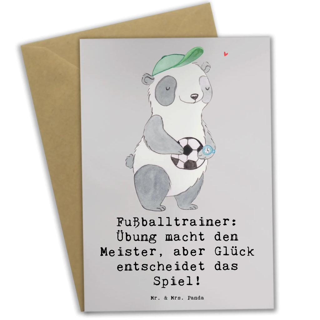 Greetings card Fußballtrainer: Übung macht den Meister, aber Glück entscheidet das Spiel! Geburtstagskarte, Karte, Grußkarte, Ansichtskarten, Einladungskarte, Klappkarte, Hochzeitskarte, Glückwunschkarte, Beruf, Ausbildung, Jubiläum, Abschied, Rente, Kollege, Kollegin, Geschenk, Schenken, Arbeitskollege, Mitarbeiter, Firma, Danke, Dankeschön