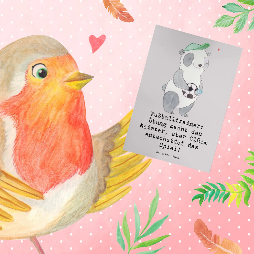 Greetings card Fußballtrainer: Übung macht den Meister, aber Glück entscheidet das Spiel! Geburtstagskarte, Karte, Grußkarte, Ansichtskarten, Einladungskarte, Klappkarte, Hochzeitskarte, Glückwunschkarte, Beruf, Ausbildung, Jubiläum, Abschied, Rente, Kollege, Kollegin, Geschenk, Schenken, Arbeitskollege, Mitarbeiter, Firma, Danke, Dankeschön