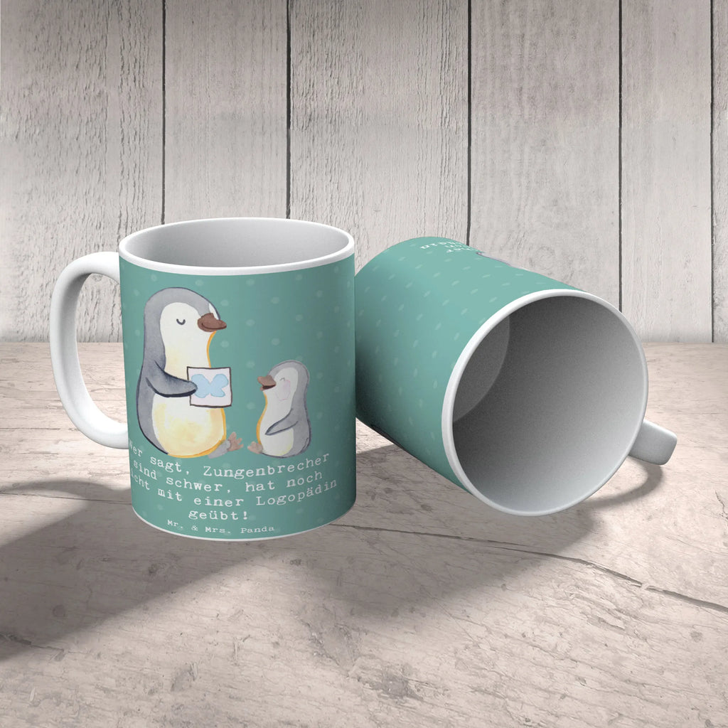 Mug Wer sagt, Zungenbrecher sind schwer, hat noch nicht mit einer Logopädin geübt! Bürotasse, Tasse mit Motiven, Porzellantasse, Teetasse, Keramiktasse, Geschenktasse, Kaffeetasse, Tasse, Tasse mit Zitaten, Beruf, Ausbildung, Jubiläum, Abschied, Rente, Kollege, Kollegin, Geschenk, Schenken, Arbeitskollege, Mitarbeiter, Firma, Danke, Dankeschön