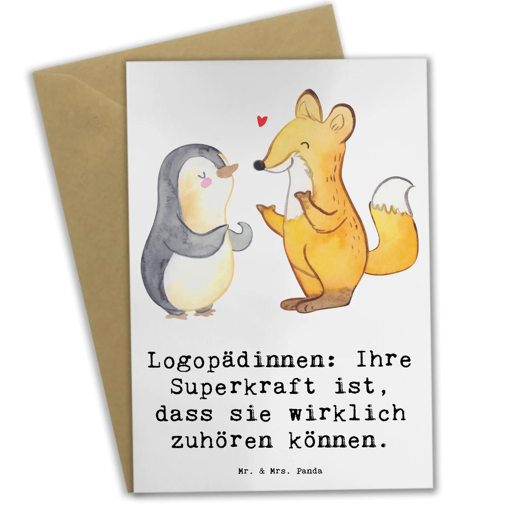 Greetings card Logopädinnen: Ihre Superkraft ist, dass sie wirklich zuhören können. Einladungskarte, Grußkarte, Glückwunschkarte, Karte, Hochzeitskarte, Klappkarte, Geburtstagskarte, Ansichtskarten, Beruf, Ausbildung, Jubiläum, Abschied, Rente, Kollege, Kollegin, Geschenk, Schenken, Arbeitskollege, Mitarbeiter, Firma, Danke, Dankeschön