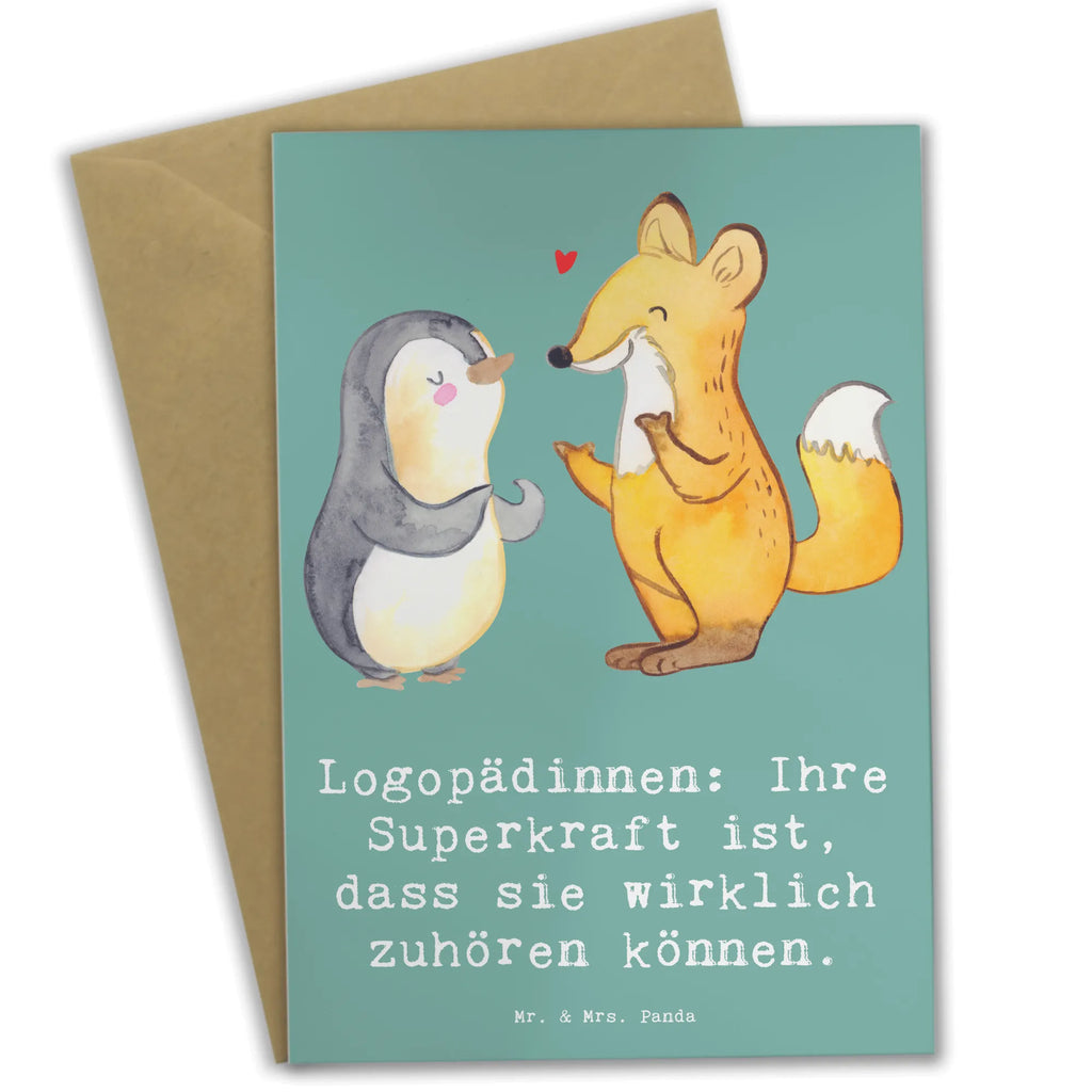 Greetings card Logopädinnen: Ihre Superkraft ist, dass sie wirklich zuhören können. Einladungskarte, Grußkarte, Glückwunschkarte, Karte, Hochzeitskarte, Klappkarte, Geburtstagskarte, Ansichtskarten, Beruf, Ausbildung, Jubiläum, Abschied, Rente, Kollege, Kollegin, Geschenk, Schenken, Arbeitskollege, Mitarbeiter, Firma, Danke, Dankeschön