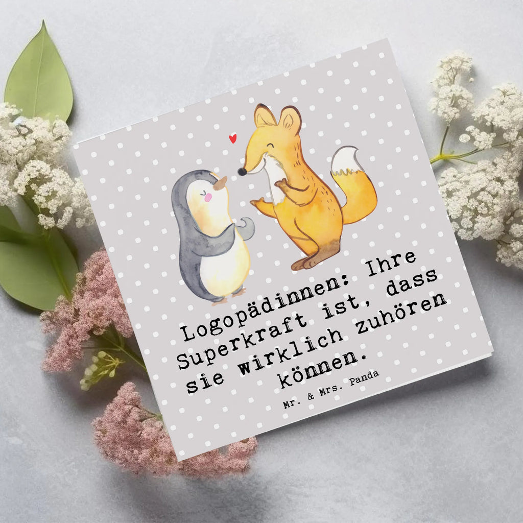 Deluxe Card Logopädinnen: Ihre Superkraft ist, dass sie wirklich zuhören können. Glückwunschkarte, Karte, Hochwertige Grußkarte, Einladungskarte, Klappkarte, Hochwertige Klappkarte, Hochzeitskarte, Grußkarte, Geburtstagskarte, Beruf, Ausbildung, Jubiläum, Abschied, Rente, Kollege, Kollegin, Geschenk, Schenken, Arbeitskollege, Mitarbeiter, Firma, Danke, Dankeschön