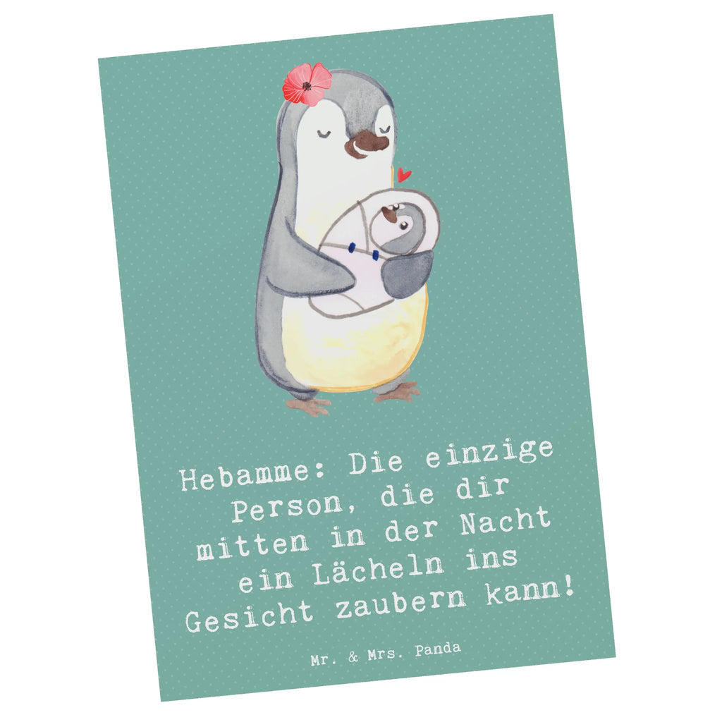 Postcard Hebamme: Die einzige Person, die dir mitten in der Nacht ein Lächeln ins Gesicht zaubern kann! Grußkarte, Dankeskarte, Karte, Ansichtskarte, Ansichtskarten, Postkarte, Einladungskarten Geburtstag, Einladung Geburtstag, Einladung, Geburtstagskarte, Einladungskarte, Geschenkkarte, Beruf, Ausbildung, Jubiläum, Abschied, Rente, Kollege, Kollegin, Geschenk, Schenken, Arbeitskollege, Mitarbeiter, Firma, Danke, Dankeschön