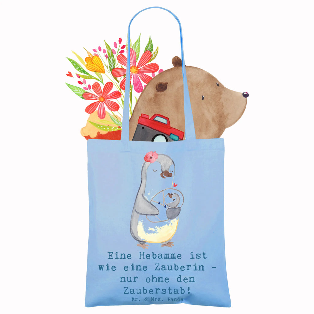 Tote bag Eine Hebamme ist wie eine Zauberin - nur ohne den Zauberstab! Beutel, Einkaufstüte, Stoffbeutel, Tasche, Beuteltasche, Jutebeutel, Einkaufstasche, Strandtasche, Laptoptasche, Umhängetasche, Shopper, Schultertasche, Jutetasche, Badetasche, Tragetasche, Stofftasche, Beruf, Ausbildung, Jubiläum, Abschied, Rente, Kollege, Kollegin, Geschenk, Schenken, Arbeitskollege, Mitarbeiter, Firma, Danke, Dankeschön