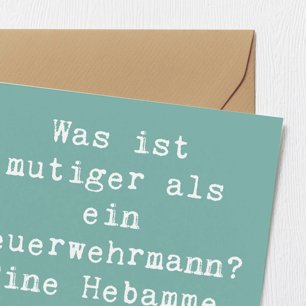 Deluxe Karte Spruch Mutige Hebamme Glückwunschkarte, Grußkarte, Einladungskarte, Geburtstagskarte, Hochzeitskarte, Karte, Hochwertige Klappkarte, Hochwertige Grußkarte, Klappkarte, Beruf, Ausbildung, Jubiläum, Abschied, Rente, Kollege, Kollegin, Geschenk, Schenken, Arbeitskollege, Mitarbeiter, Firma, Danke, Dankeschön