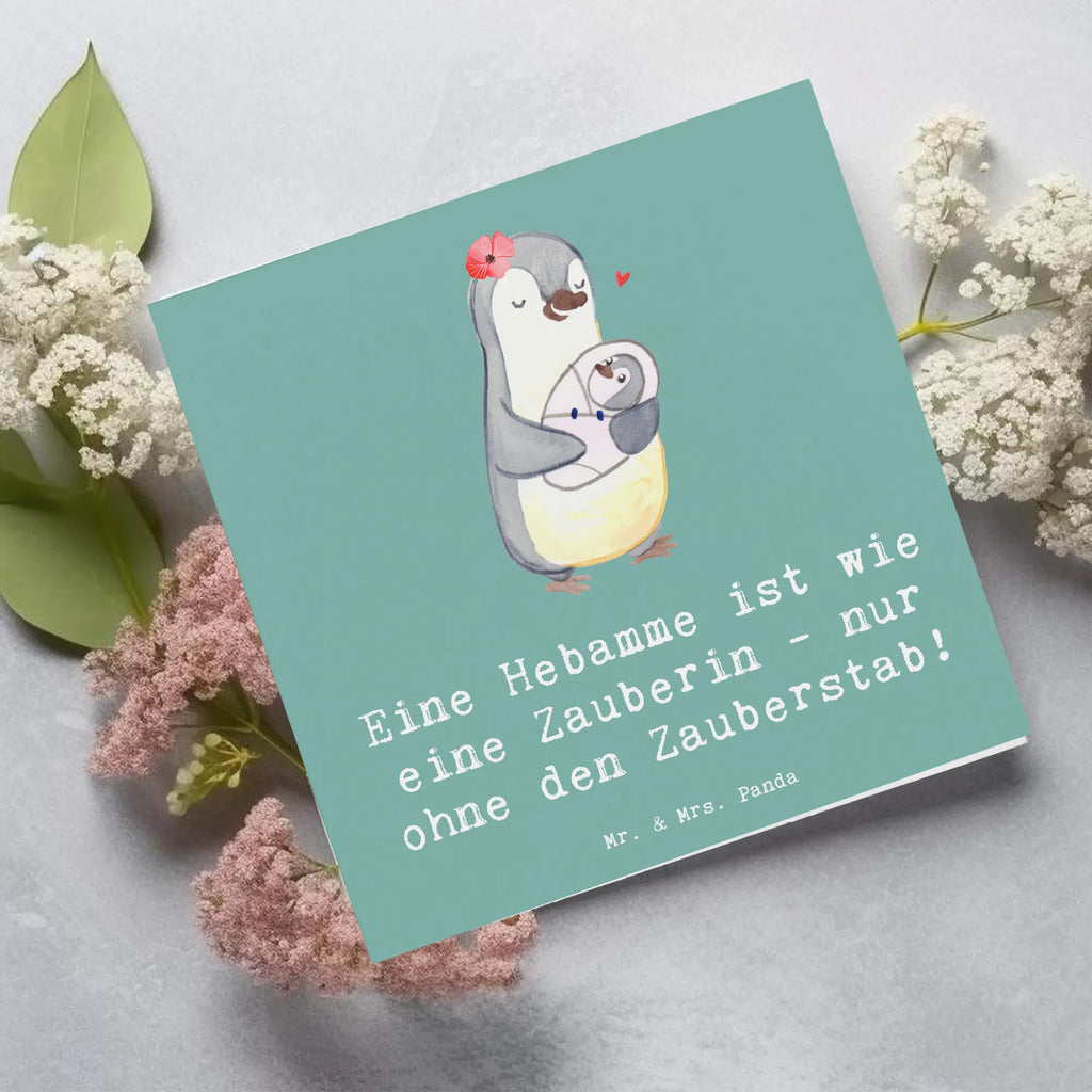 Deluxe Card Eine Hebamme ist wie eine Zauberin - nur ohne den Zauberstab! Karte, Einladungskarte, Hochwertige Klappkarte, Hochwertige Grußkarte, Hochzeitskarte, Geburtstagskarte, Grußkarte, Klappkarte, Glückwunschkarte, Beruf, Ausbildung, Jubiläum, Abschied, Rente, Kollege, Kollegin, Geschenk, Schenken, Arbeitskollege, Mitarbeiter, Firma, Danke, Dankeschön