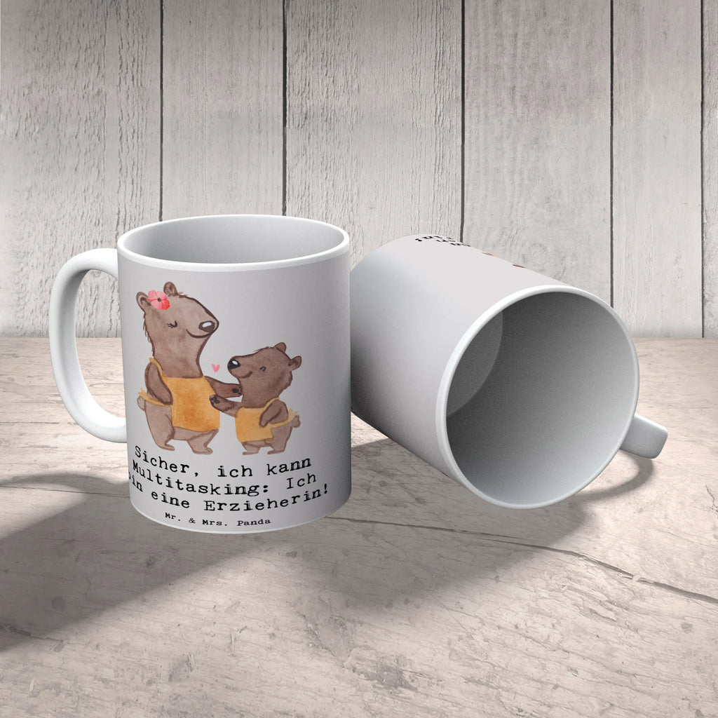 Mug Sicher, ich kann Multitasking: Ich bin eine Erzieherin! Tasse, Kaffeetasse, Porzellantasse, Bürotasse, Geschenktasse, Keramiktasse, Tasse mit Motiven, Tasse mit Zitaten, Teetasse, Beruf, Ausbildung, Jubiläum, Abschied, Rente, Kollege, Kollegin, Geschenk, Schenken, Arbeitskollege, Mitarbeiter, Firma, Danke, Dankeschön