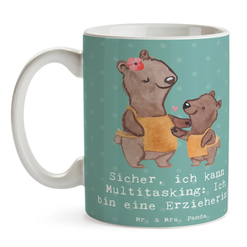 Mug Sicher, ich kann Multitasking: Ich bin eine Erzieherin! Tasse, Kaffeetasse, Porzellantasse, Bürotasse, Geschenktasse, Keramiktasse, Tasse mit Motiven, Tasse mit Zitaten, Teetasse, Beruf, Ausbildung, Jubiläum, Abschied, Rente, Kollege, Kollegin, Geschenk, Schenken, Arbeitskollege, Mitarbeiter, Firma, Danke, Dankeschön