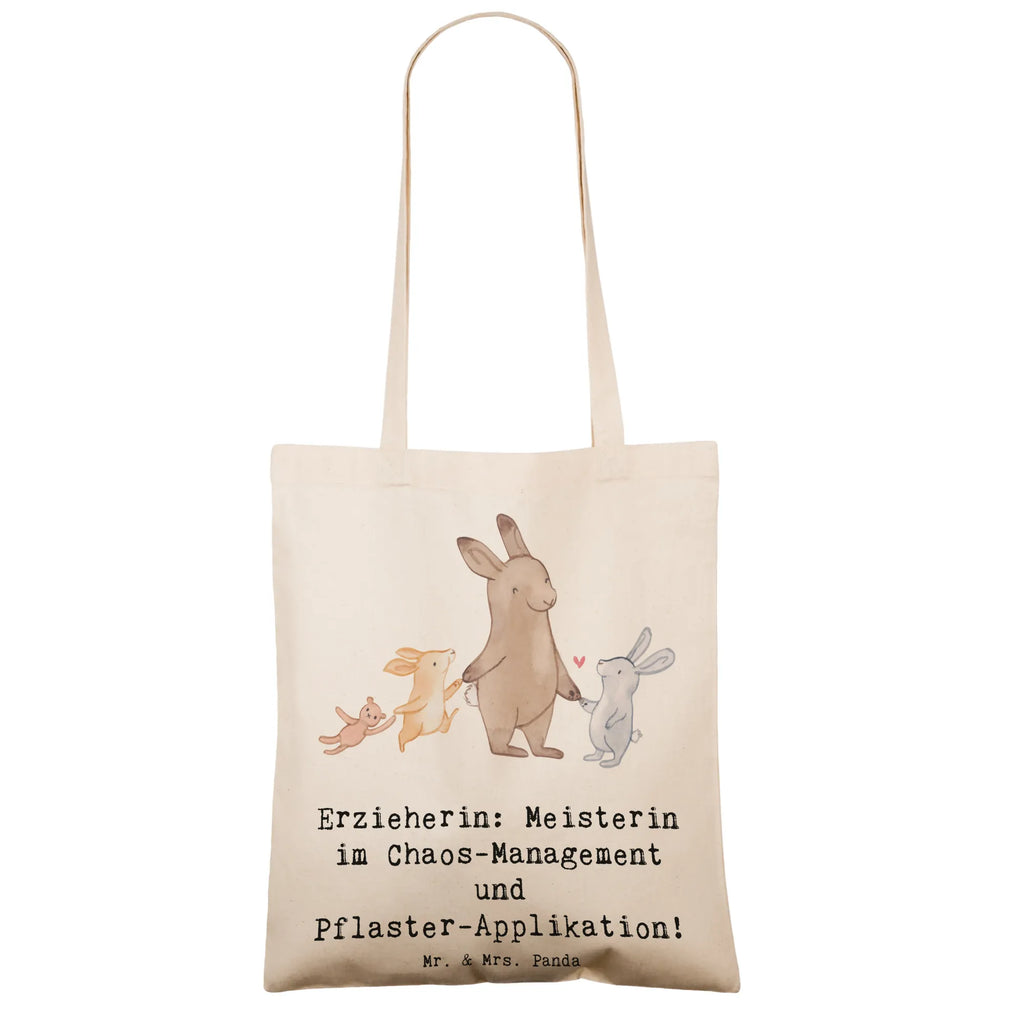 Tote bag Erzieherin: Meisterin im Chaos-Management und Pflaster-Applikation! Tasche, Beuteltasche, Tragetasche, Badetasche, Umhängetasche, Einkaufstüte, Laptoptasche, Beutel, Jutetasche, Einkaufstasche, Jutebeutel, Stoffbeutel, Schultertasche, Shopper, Stofftasche, Strandtasche, Beruf, Ausbildung, Jubiläum, Abschied, Rente, Kollege, Kollegin, Geschenk, Schenken, Arbeitskollege, Mitarbeiter, Firma, Danke, Dankeschön