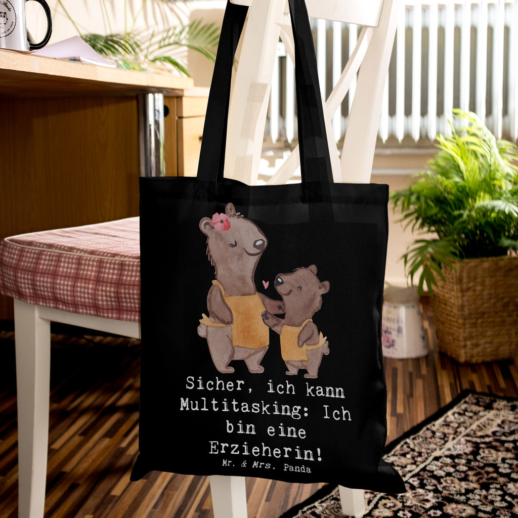 Tragetasche Erzieherin Multitasking Schultertasche, Beutel, Tragetasche, Beuteltasche, Laptoptasche, Jutetasche, Einkaufstüte, Shopper, Einkaufstasche, Jutebeutel, Strandtasche, Tasche, Stoffbeutel, Stofftasche, Umhängetasche, Badetasche, Beruf, Ausbildung, Jubiläum, Abschied, Rente, Kollege, Kollegin, Geschenk, Schenken, Arbeitskollege, Mitarbeiter, Firma, Danke, Dankeschön