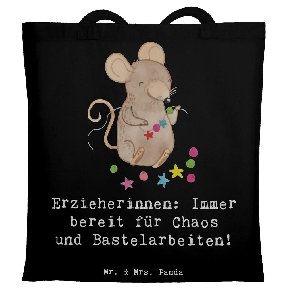 Tote bag Erzieherinnen: Immer bereit für Chaos und Bastelarbeiten! Stoffbeutel, Jutebeutel, Shopper, Tasche, Einkaufstüte, Jutetasche, Schultertasche, Strandtasche, Tragetasche, Umhängetasche, Einkaufstasche, Stofftasche, Badetasche, Beutel, Laptoptasche, Beuteltasche, Beruf, Ausbildung, Jubiläum, Abschied, Rente, Kollege, Kollegin, Geschenk, Schenken, Arbeitskollege, Mitarbeiter, Firma, Danke, Dankeschön