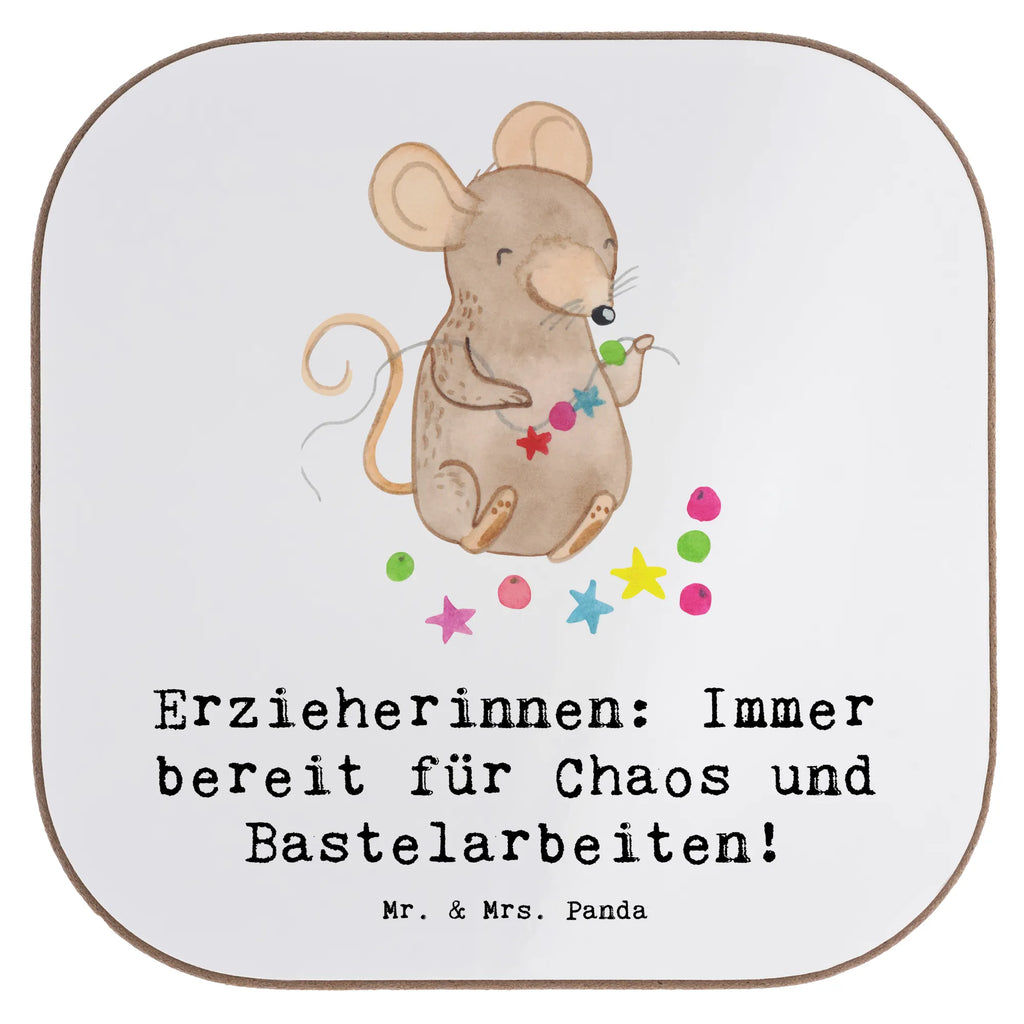 Square coaster Erzieherinnen: Immer bereit für Chaos und Bastelarbeiten! Getränkeuntersetzer, Glasuntersetzer, Untersetzer für Gläser, Untersetzer, Untersetzer aus Holz, Holzuntersetzer, Korkuntersetzer, Tassen Untersetzer, Untersetzer Gläser, Bierdeckel, Untersetzer Design, Untersetzer Holz, Beruf, Ausbildung, Jubiläum, Abschied, Rente, Kollege, Kollegin, Geschenk, Schenken, Arbeitskollege, Mitarbeiter, Firma, Danke, Dankeschön
