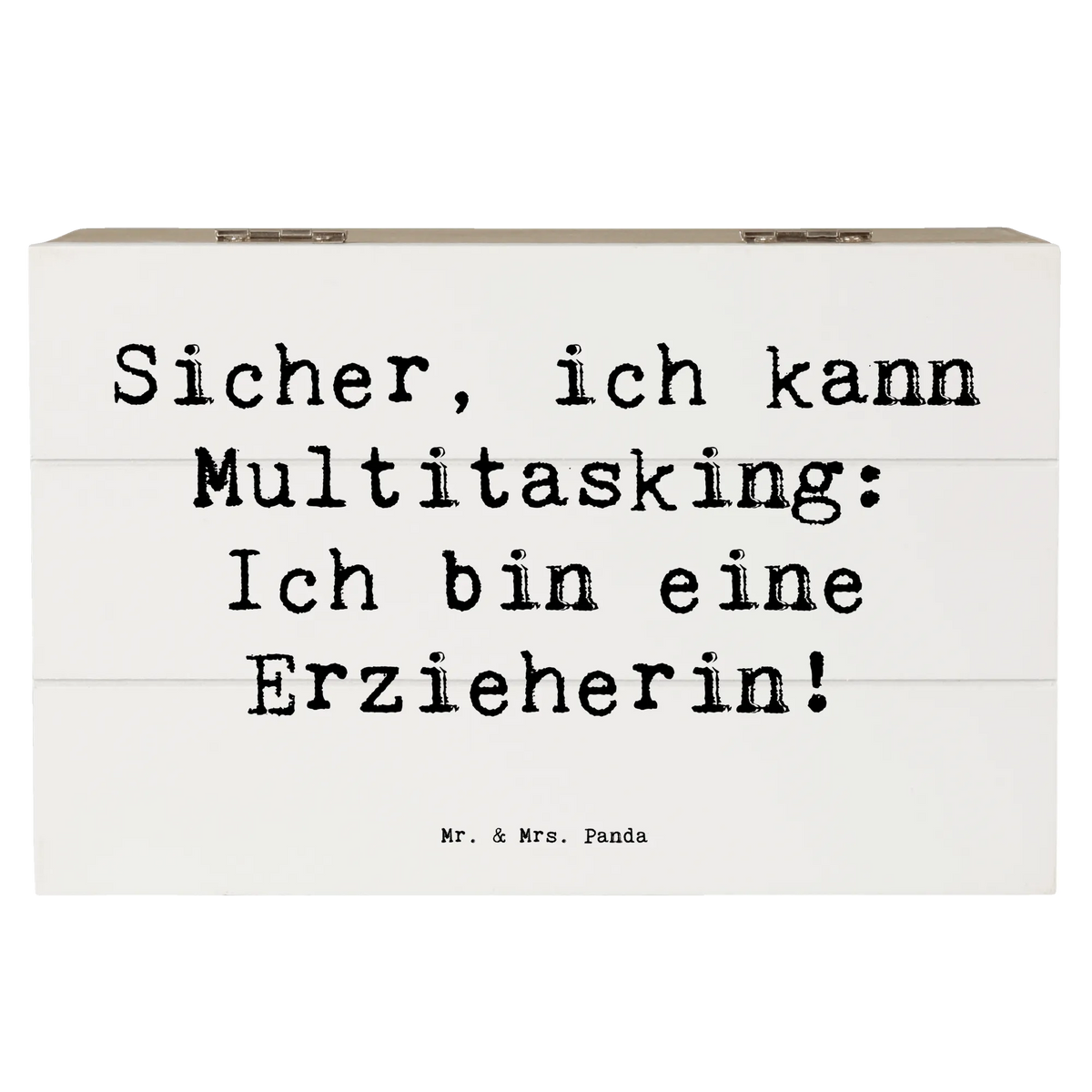 Wooden chest Saying Sicher, ich kann Multitasking: Ich bin eine Erzieherin! sayings, best, farewell gift, passing exam, anniversary, gift, retirement, promotion, gift idea, job start, profession