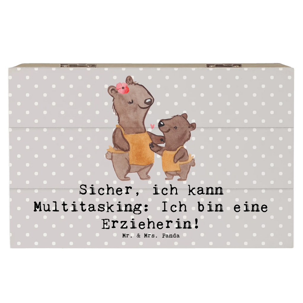 Holzkiste Erzieherin Multitasking Kiste, Truhe, Erinnerungskiste, XXL, Schatzkiste, Dekokiste, Geschenkdose, Schatulle, Geschenkbox, Erinnerungsbox, Aufbewahrungsbox, Holzkiste, Beruf, Ausbildung, Jubiläum, Abschied, Rente, Kollege, Kollegin, Geschenk, Schenken, Arbeitskollege, Mitarbeiter, Firma, Danke, Dankeschön