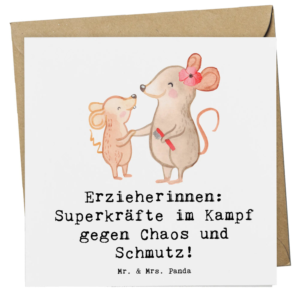 Deluxe Card Erzieherinnen: Superkräfte im Kampf gegen Chaos und Schmutz! Klappkarte, Hochwertige Klappkarte, Hochwertige Grußkarte, Geburtstagskarte, Hochzeitskarte, Glückwunschkarte, Karte, Grußkarte, Einladungskarte, Beruf, Ausbildung, Jubiläum, Abschied, Rente, Kollege, Kollegin, Geschenk, Schenken, Arbeitskollege, Mitarbeiter, Firma, Danke, Dankeschön