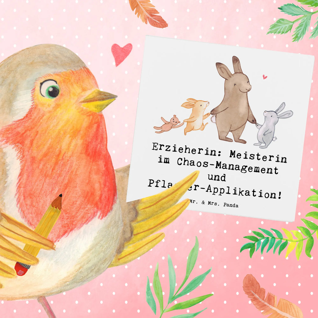 Deluxe Card Erzieherin: Meisterin im Chaos-Management und Pflaster-Applikation! Glückwunschkarte, Einladungskarte, Hochwertige Klappkarte, Grußkarte, Karte, Hochzeitskarte, Klappkarte, Geburtstagskarte, Hochwertige Grußkarte, Beruf, Ausbildung, Jubiläum, Abschied, Rente, Kollege, Kollegin, Geschenk, Schenken, Arbeitskollege, Mitarbeiter, Firma, Danke, Dankeschön
