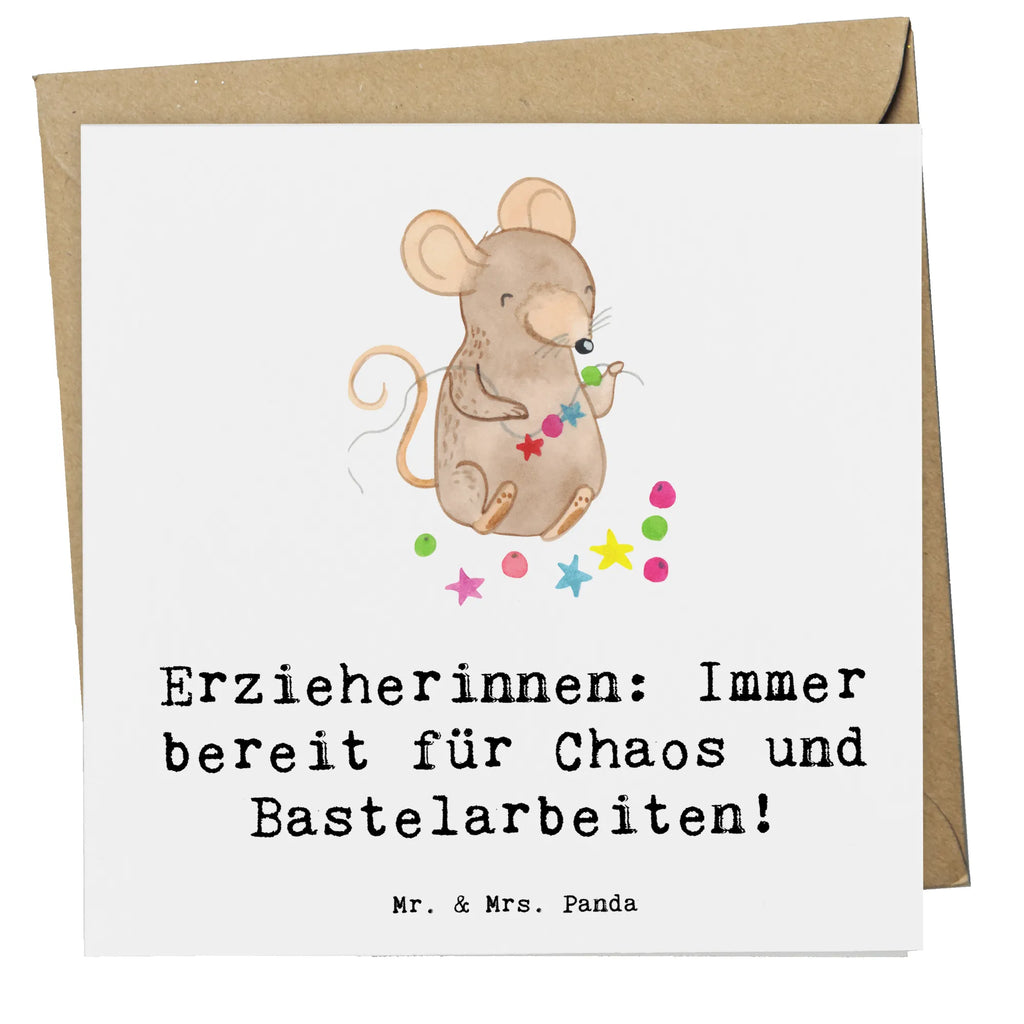 Deluxe Card Erzieherinnen: Immer bereit für Chaos und Bastelarbeiten! Hochwertige Grußkarte, Klappkarte, Glückwunschkarte, Hochzeitskarte, Grußkarte, Hochwertige Klappkarte, Geburtstagskarte, Karte, Einladungskarte, Beruf, Ausbildung, Jubiläum, Abschied, Rente, Kollege, Kollegin, Geschenk, Schenken, Arbeitskollege, Mitarbeiter, Firma, Danke, Dankeschön