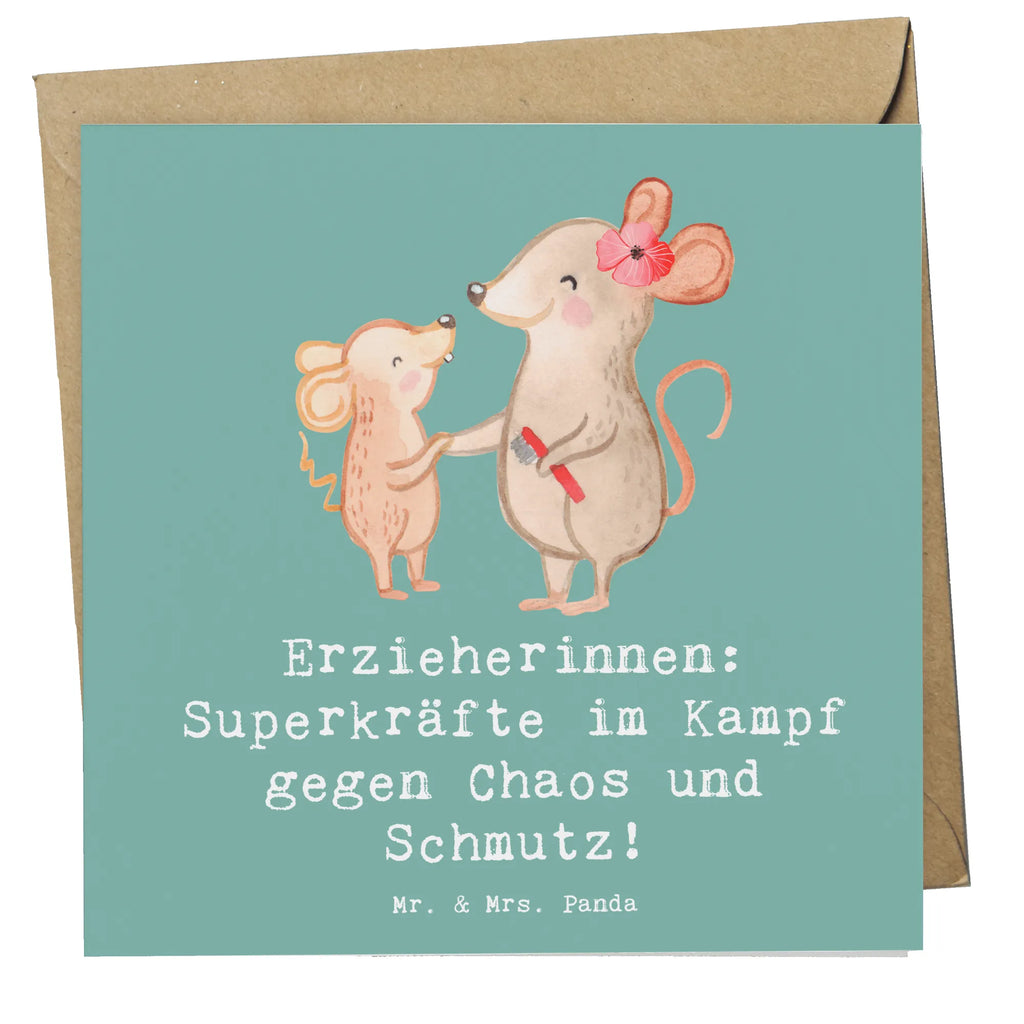 Deluxe Card Erzieherinnen: Superkräfte im Kampf gegen Chaos und Schmutz! Klappkarte, Hochwertige Klappkarte, Hochwertige Grußkarte, Geburtstagskarte, Hochzeitskarte, Glückwunschkarte, Karte, Grußkarte, Einladungskarte, Beruf, Ausbildung, Jubiläum, Abschied, Rente, Kollege, Kollegin, Geschenk, Schenken, Arbeitskollege, Mitarbeiter, Firma, Danke, Dankeschön