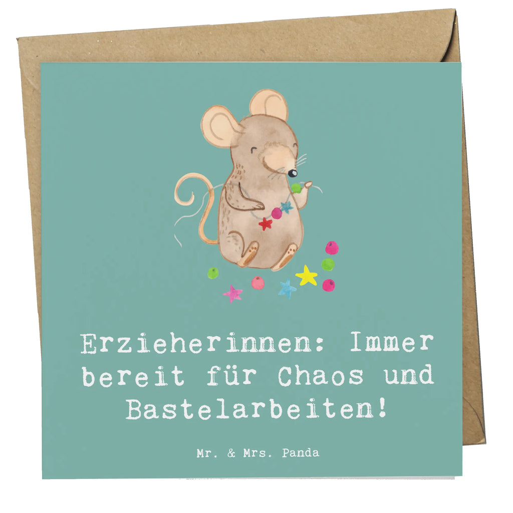 Deluxe Card Erzieherinnen: Immer bereit für Chaos und Bastelarbeiten! Hochwertige Grußkarte, Klappkarte, Glückwunschkarte, Hochzeitskarte, Grußkarte, Hochwertige Klappkarte, Geburtstagskarte, Karte, Einladungskarte, Beruf, Ausbildung, Jubiläum, Abschied, Rente, Kollege, Kollegin, Geschenk, Schenken, Arbeitskollege, Mitarbeiter, Firma, Danke, Dankeschön