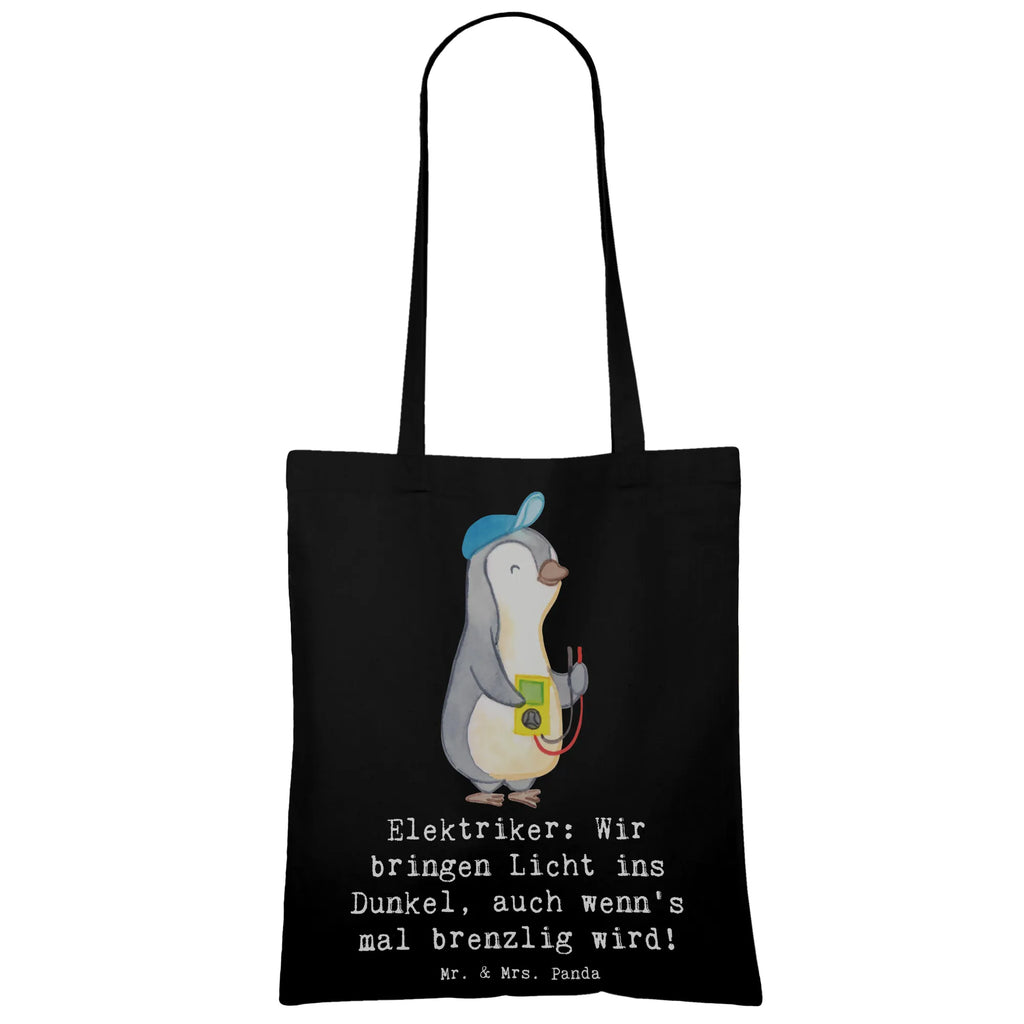 Tote bag Elektriker: Wir bringen Licht ins Dunkel, auch wenn's mal brenzlig wird! Jutetasche, Einkaufstüte, Shopper, Beuteltasche, Stofftasche, Badetasche, Stoffbeutel, Laptoptasche, Beutel, Schultertasche, Jutebeutel, Tragetasche, Einkaufstasche, Tasche, Strandtasche, Umhängetasche, Beruf, Ausbildung, Jubiläum, Abschied, Rente, Kollege, Kollegin, Geschenk, Schenken, Arbeitskollege, Mitarbeiter, Firma, Danke, Dankeschön