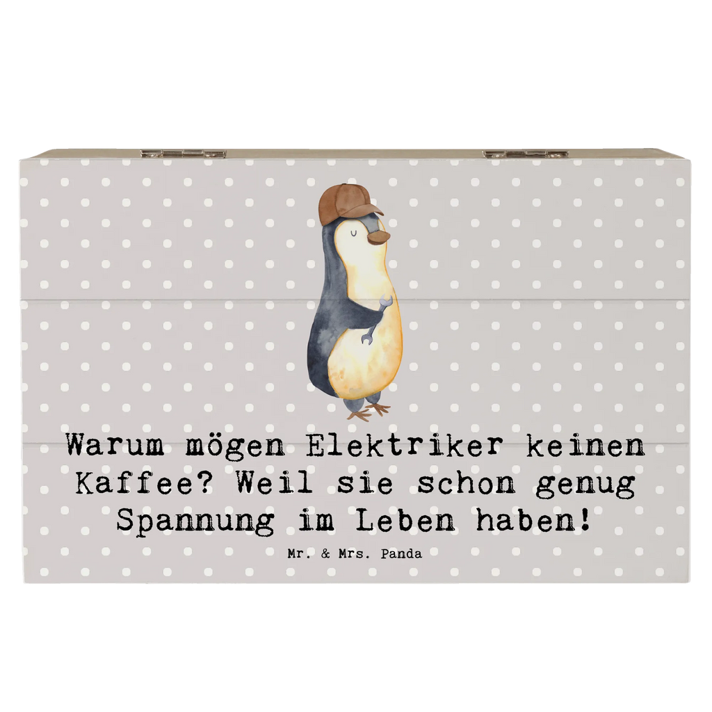 Holzkiste Elektriker Witz Schatulle, Geschenkdose, Schatzkiste, XXL, Erinnerungsbox, Dekokiste, Geschenkbox, Erinnerungskiste, Truhe, Holzkiste, Kiste, Aufbewahrungsbox, Beruf, Ausbildung, Jubiläum, Abschied, Rente, Kollege, Kollegin, Geschenk, Schenken, Arbeitskollege, Mitarbeiter, Firma, Danke, Dankeschön