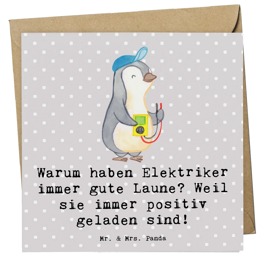 Deluxe Card Warum haben Elektriker immer gute Laune? Weil sie immer positiv geladen sind! Hochwertige Grußkarte, Einladungskarte, Klappkarte, Grußkarte, Karte, Hochzeitskarte, Geburtstagskarte, Glückwunschkarte, Hochwertige Klappkarte, Beruf, Ausbildung, Jubiläum, Abschied, Rente, Kollege, Kollegin, Geschenk, Schenken, Arbeitskollege, Mitarbeiter, Firma, Danke, Dankeschön