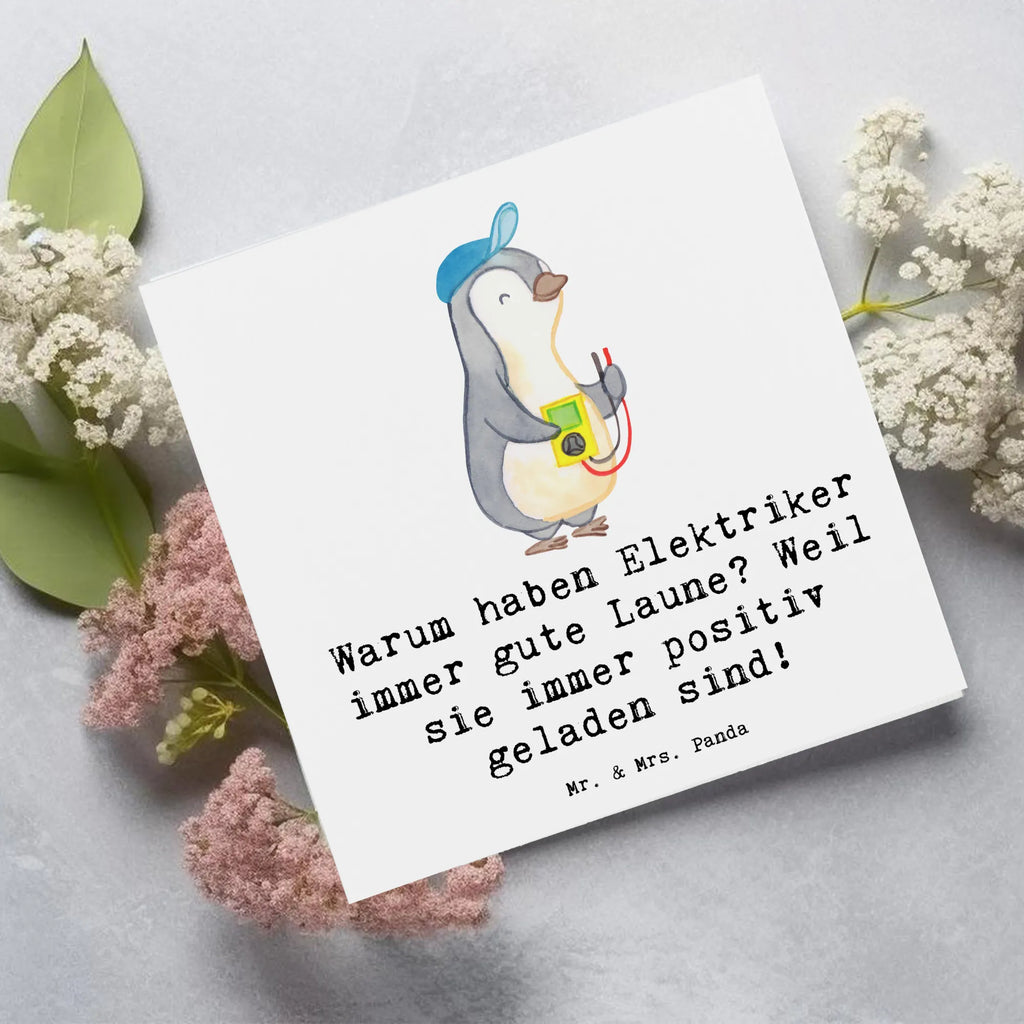 Deluxe Card Warum haben Elektriker immer gute Laune? Weil sie immer positiv geladen sind! Hochwertige Grußkarte, Einladungskarte, Klappkarte, Grußkarte, Karte, Hochzeitskarte, Geburtstagskarte, Glückwunschkarte, Hochwertige Klappkarte, Beruf, Ausbildung, Jubiläum, Abschied, Rente, Kollege, Kollegin, Geschenk, Schenken, Arbeitskollege, Mitarbeiter, Firma, Danke, Dankeschön