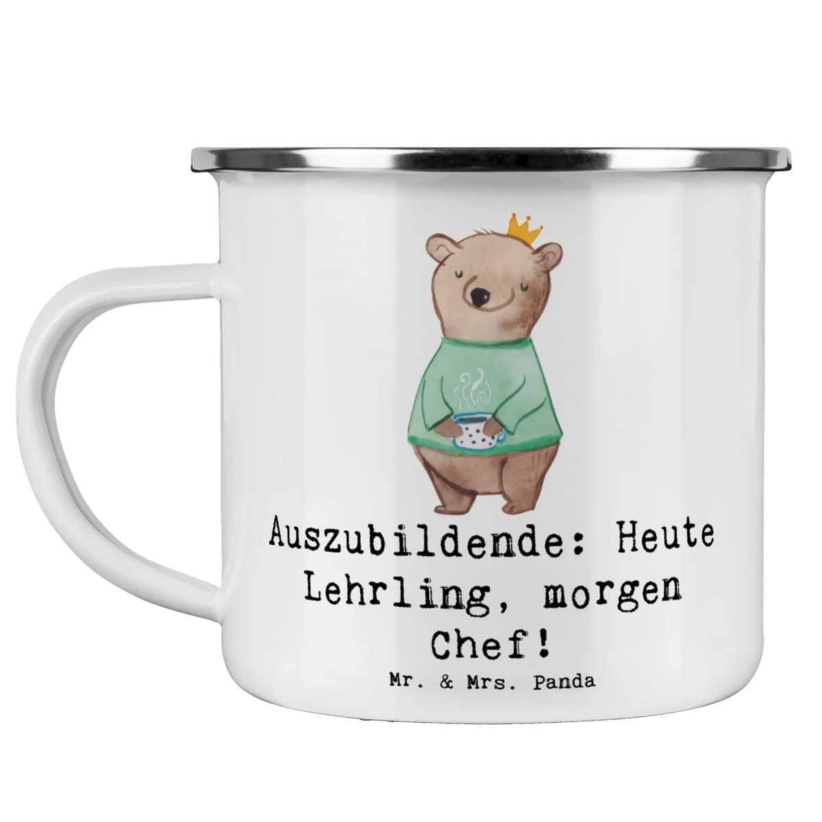 Camping Emaille Tasse Auszubildende Chef Pott, metallbecher, Haferl, Emaille Becher, Tasse Emaille, Campingbecher, Motivtasse, Outdoor Tasse, blechbecher, outdoortasse, wanderbecher, becher emaille, Kaffeepott, emaillebecher, reisetasse, Emaille Tasse, Reisebecher, Emailletasse, wandertasse, Blechtasse, Teebecher, Campingtasse, Teetasse, Outdoor Becher, Geschenk, Schenken, Jubiläum, Danke, Dankeschön, Beruf, Ausbildung, Abschied, Rente, Kollege, Kollegin, Arbeitskollege, Mitarbeiter, Firma