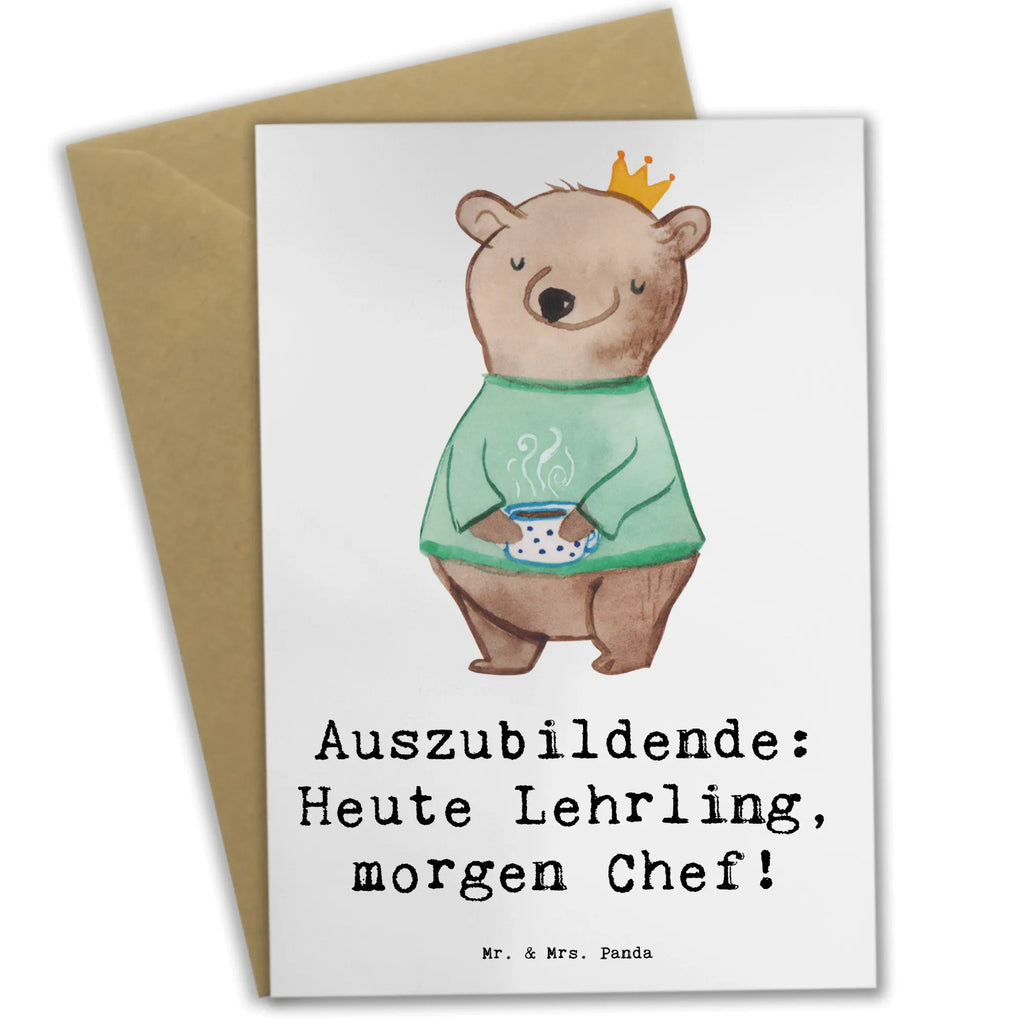 Greetings card Auszubildende: Heute Lehrling, morgen Chef! Glückwunschkarte, Einladungskarte, Geburtstagskarte, Klappkarte, Karte, Hochzeitskarte, Ansichtskarten, Grußkarte, Beruf, Ausbildung, Jubiläum, Abschied, Rente, Kollege, Kollegin, Geschenk, Schenken, Arbeitskollege, Mitarbeiter, Firma, Danke, Dankeschön