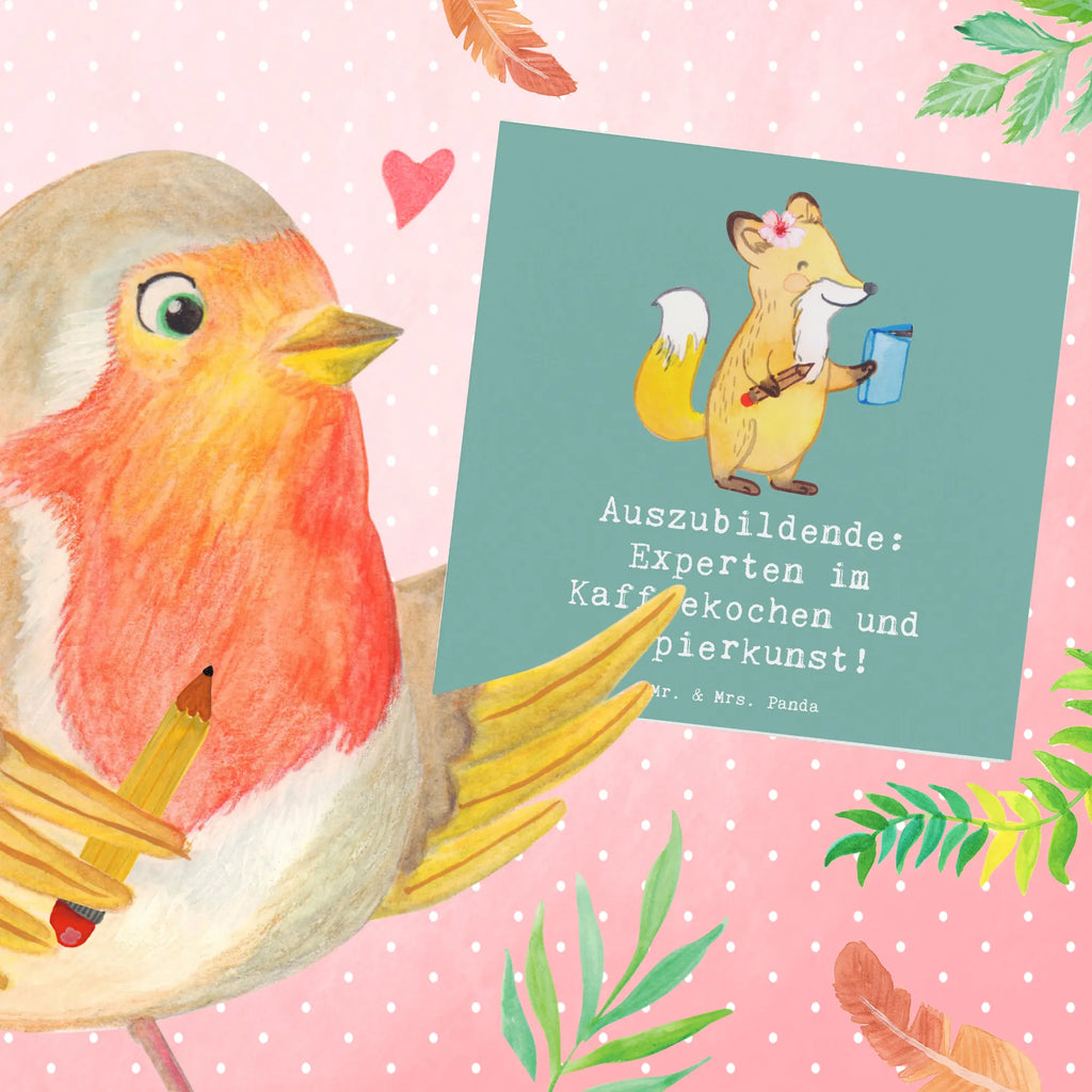 Deluxe Card Auszubildende: Experten im Kaffeekochen und Kopierkunst! Grußkarte, Einladungskarte, Hochwertige Klappkarte, Hochzeitskarte, Hochwertige Grußkarte, Geburtstagskarte, Karte, Glückwunschkarte, Klappkarte, Beruf, Ausbildung, Jubiläum, Abschied, Rente, Kollege, Kollegin, Geschenk, Schenken, Arbeitskollege, Mitarbeiter, Firma, Danke, Dankeschön