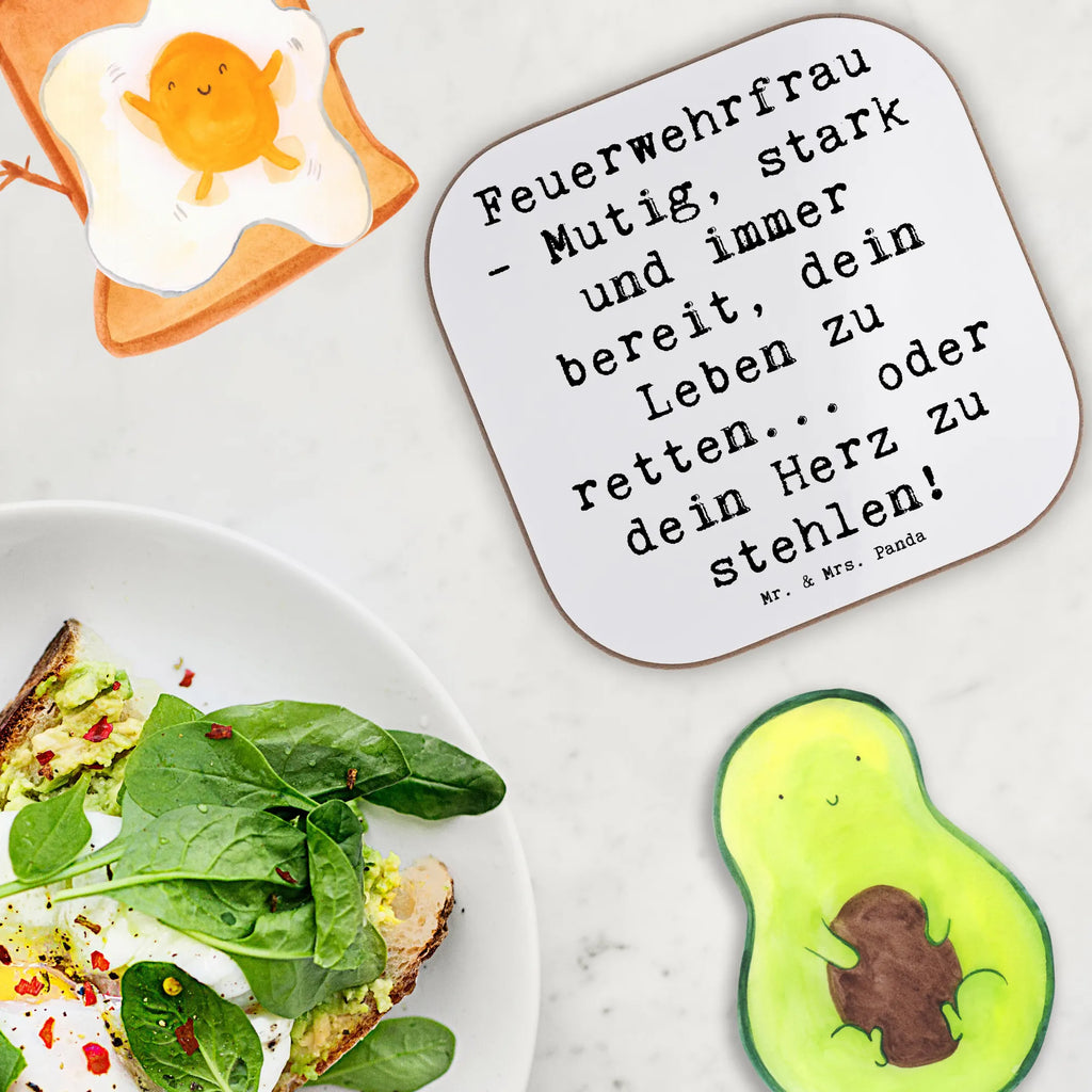 Square coaster Saying Feuerwehrfrau - Mutig, stark und immer bereit, dein Leben zu retten... oder dein Herz zu stehlen! Glasuntersetzer, Untersetzer Design, Untersetzer, Bierdeckel, Korkuntersetzer, Holzuntersetzer, Getränkeuntersetzer, Tassen Untersetzer, Untersetzer für Gläser, Untersetzer Holz, Untersetzer aus Holz, Untersetzer Gläser, Beruf, Ausbildung, Jubiläum, Abschied, Rente, Kollege, Kollegin, Geschenk, Schenken, Arbeitskollege, Mitarbeiter, Firma, Danke, Dankeschön